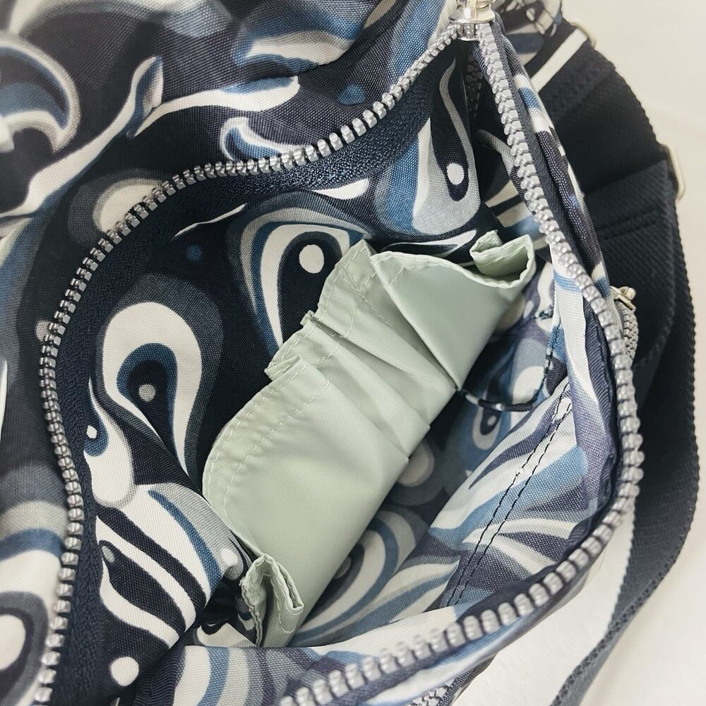 Kipling Gabbie Blue Eye Print Travel Crossbody Bag Purse Multi Pocket Monkey - Picture 9 of 14